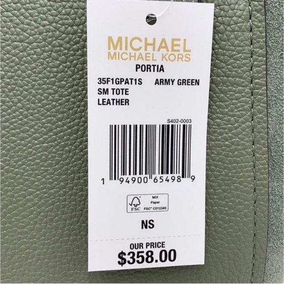 Michael Kors Portia Small Bucket Tote in Army Green color - Picture 13 of 13